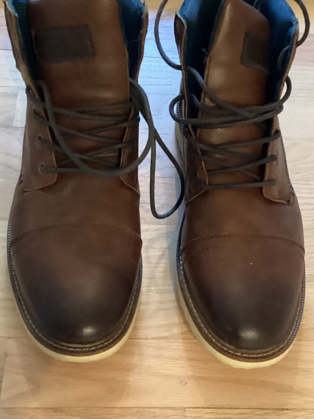 Sonoma Brown Leather Lace-Up Cap-Toe Men’s Boots size 12